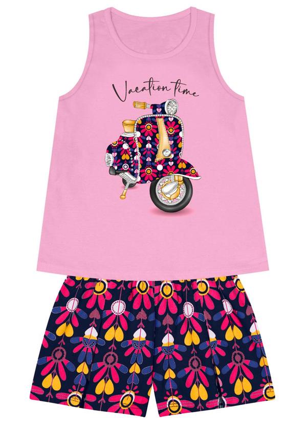 Kyly - Conjunto Infantil Menina de Flores Rosa