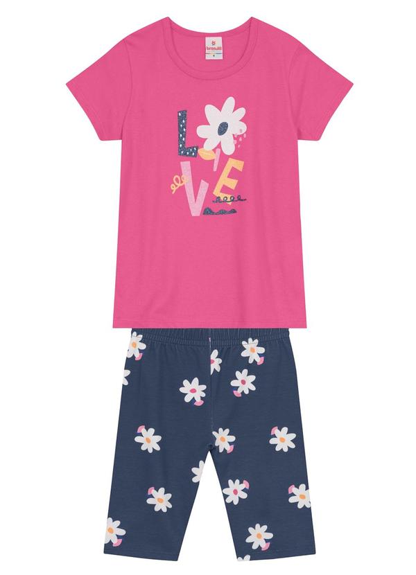 Brandili - Conjunto Infantil Menina de Flores Rosa
