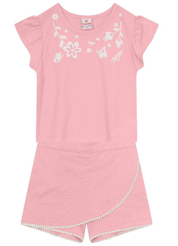 Brandili - Conjunto Infantil Menina de Flores Rosa