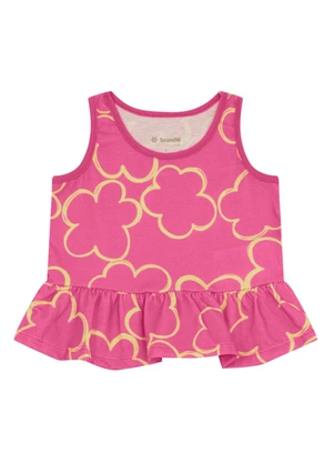 Brandili - Conjunto Infantil Menina de Flores Rosa - BRANDILI