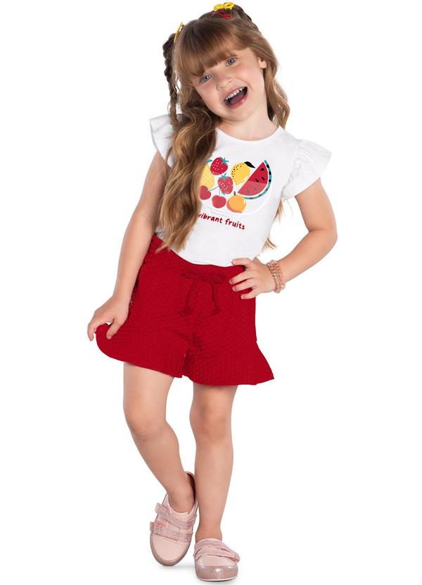 Kyly - Conjunto Infantil Menina de Frutas Branco