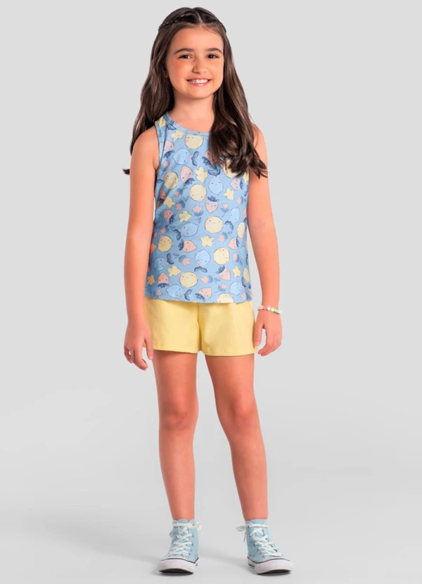 Brandili - Conjunto Infantil Menina de Frutinhas Azul
