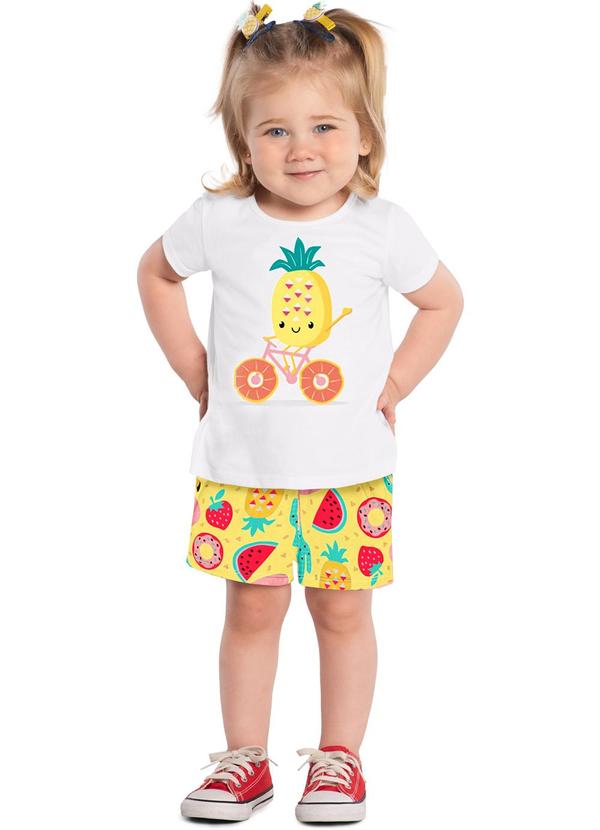 Kyly - Conjunto Infantil Menina de Frutinhas Branco