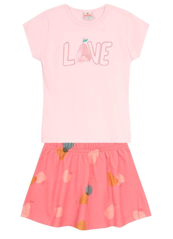 Brandili - Conjunto Infantil Menina de Frutinhas Rosa