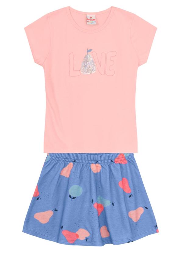 Brandili - Conjunto Infantil Menina de Frutinhas Rosa
