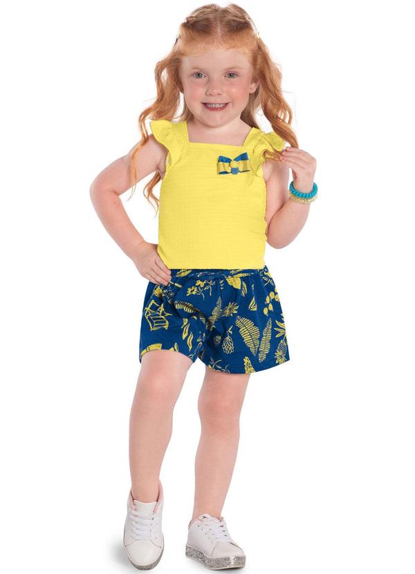 Kyly - Conjunto Infantil Menina de Laço Amarelo