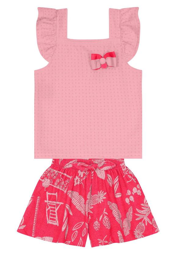 Kyly - Conjunto Infantil Menina de Laço Rosa