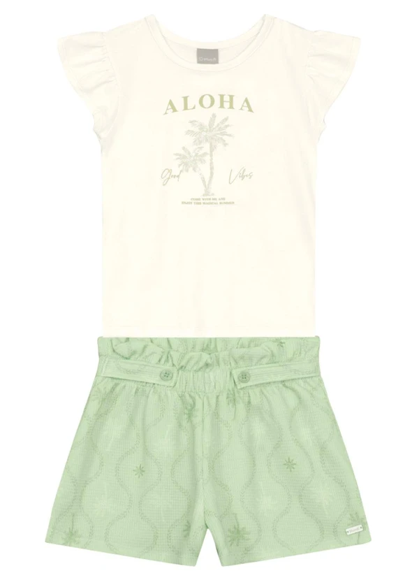 Brandili Mundi - Conjunto Infantil Menina de Laços Natural 1