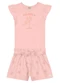 Brandili Mundi - Conjunto Infantil Menina de Laços Natural - variação: Rosa