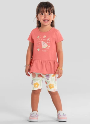 Brandili - Conjunto Infantil Menina de Melancia Rosa - BRANDILI