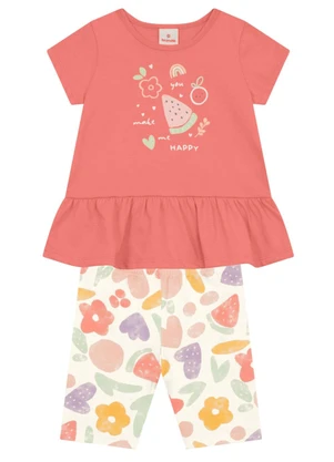 Brandili - Conjunto Infantil Menina de Melancia Rosa - BRANDILI