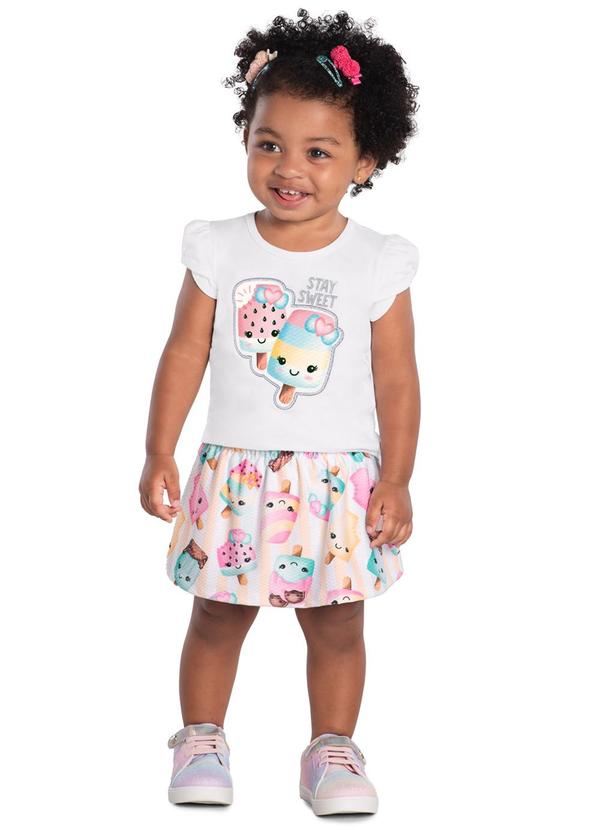 Kyly - Conjunto Infantil Menina de Picolé Branco