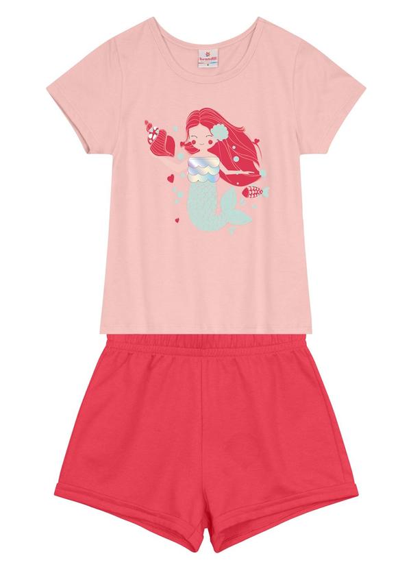 Brandili - Conjunto Infantil Menina de Sereia Rosa
