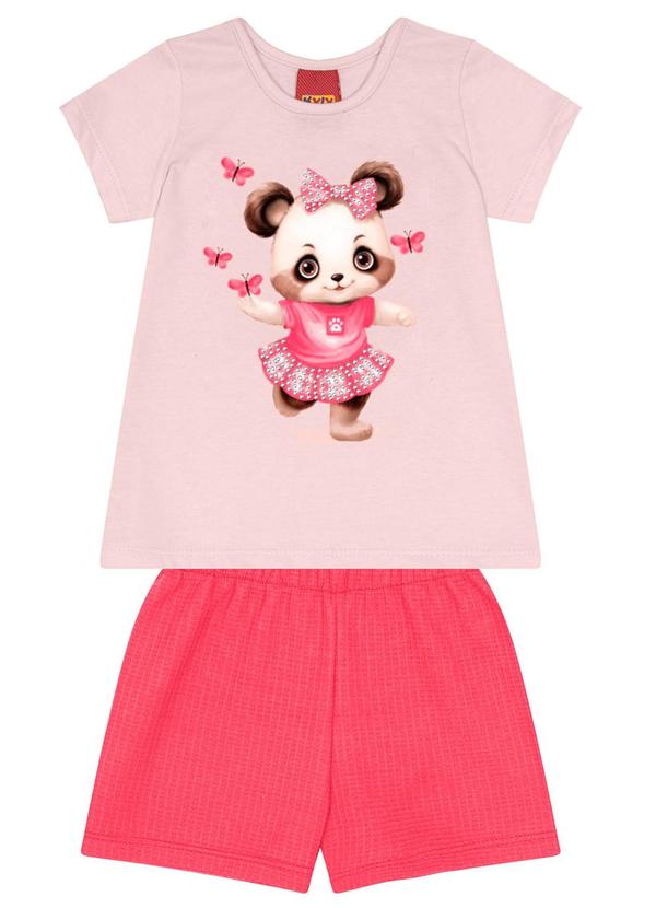 Kyly - Conjunto Infantil Menina de Ursinha Rosa