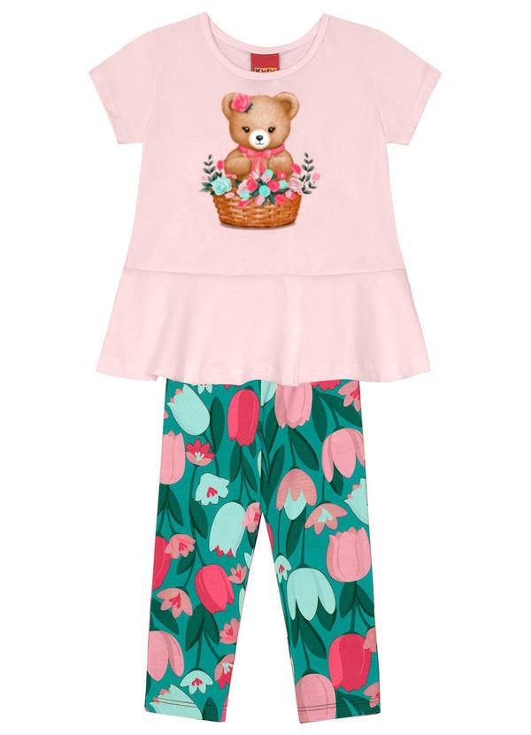 Kyly - Conjunto Infantil Menina de Ursinha Rosa
