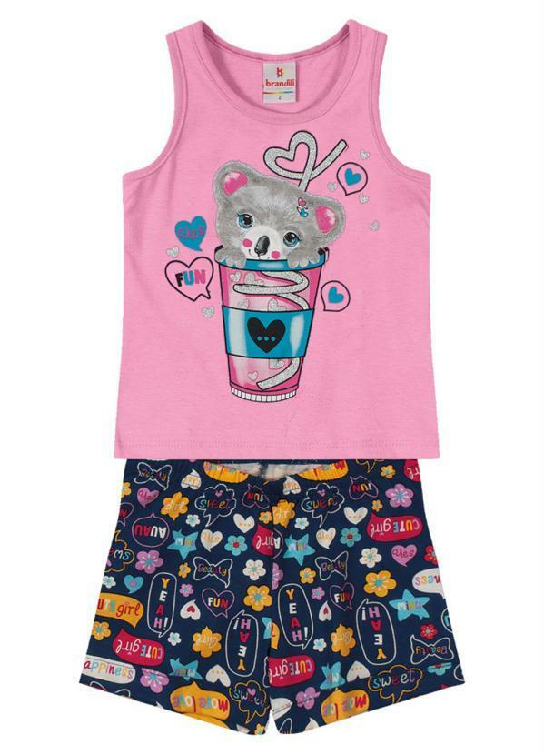 Brandili - Conjunto Infantil Menina de Ursinho Lilás