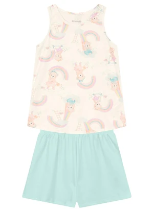 Brandili - Conjunto Infantil Menina de Ursinho Natural - BRANDILI