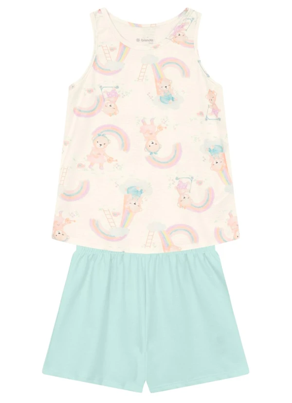 Brandili - Conjunto Infantil Menina de Ursinho Natural