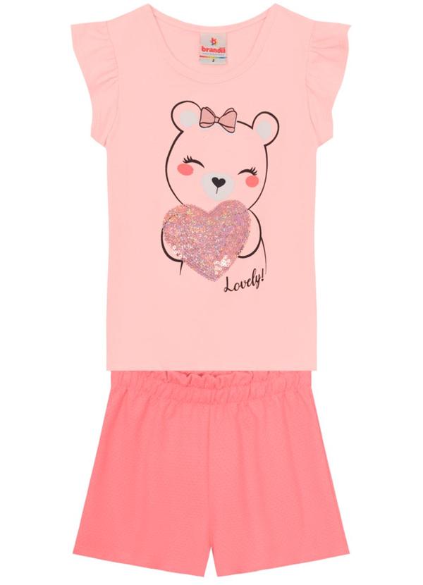 Brandili - Conjunto Infantil Menina de Ursinho Rosa