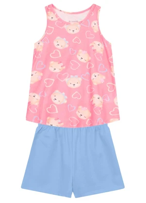 Brandili - Conjunto Infantil Menina de Ursinho Rosa - BRANDILI