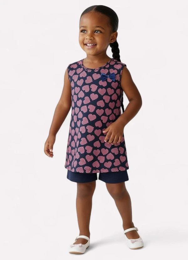 Kyly - Conjunto Infantil Menina Decote U Azul 1