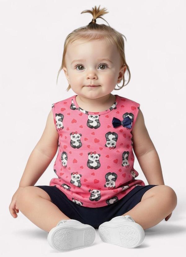 Kyly - Conjunto Infantil Menina Decote U Rosa 2