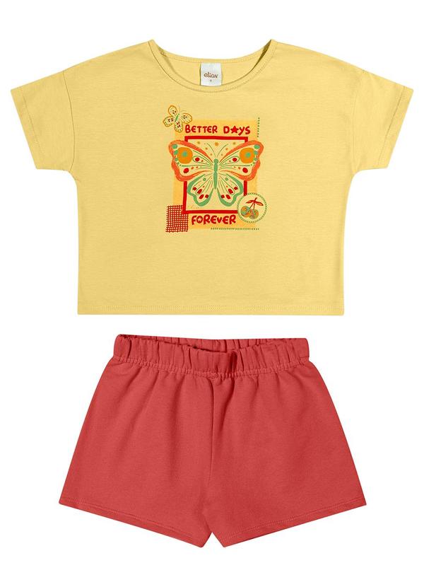 Elian - Conjunto Infantil Menina Delicada Elian Amarelo