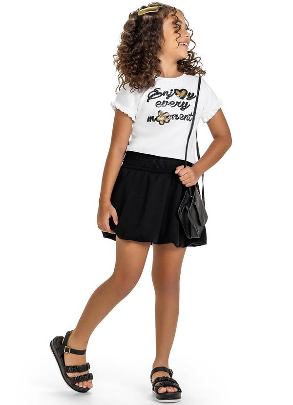 Kyly - Conjunto Infantil Menina Desing de Letras Branco