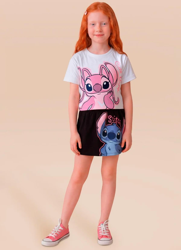Brandili - Conjunto Infantil Menina do Stitch e Angel