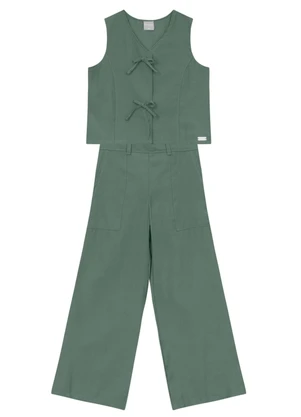 Brandili Mundi - Conjunto Infantil Menina em Alfaiataria Verde - BRANDILI MUNDI