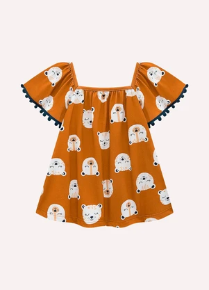 Kyly - Conjunto Infantil Menina em Algodão Amarelo - KYLY