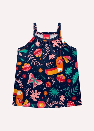 Kyly - Conjunto Infantil Menina em Algodão Azul Marinho - KYLY