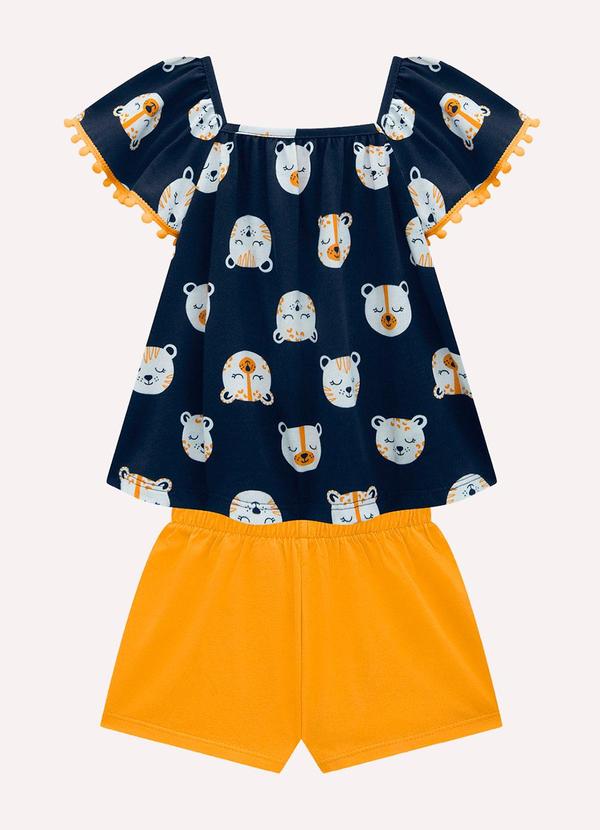 Kyly - Conjunto Infantil Menina em Algodão Azul Marinho 2