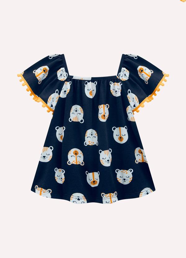 Kyly - Conjunto Infantil Menina em Algodão Azul Marinho 3