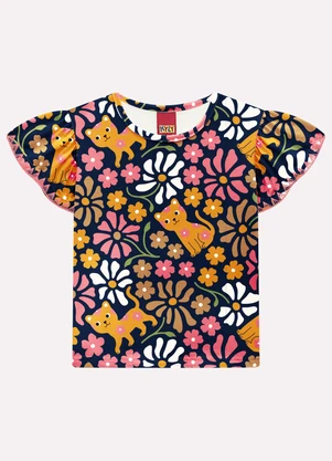 Kyly - Conjunto Infantil Menina em Algodão Azul - KYLY