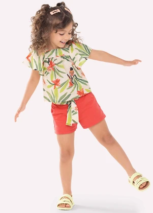 Nanai - Conjunto Infantil Menina em Algodão Bege - NANAI