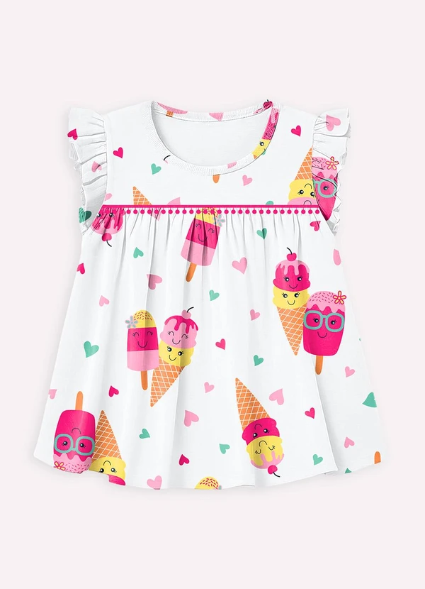 Kyly - Conjunto Infantil Menina em Algodão Branco 2