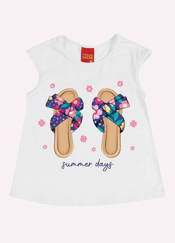 Kyly - Conjunto Infantil Menina em Algodão Branco 4