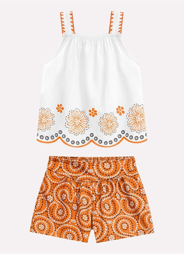 Nanai - Conjunto Infantil Menina em Algodão Branco 2