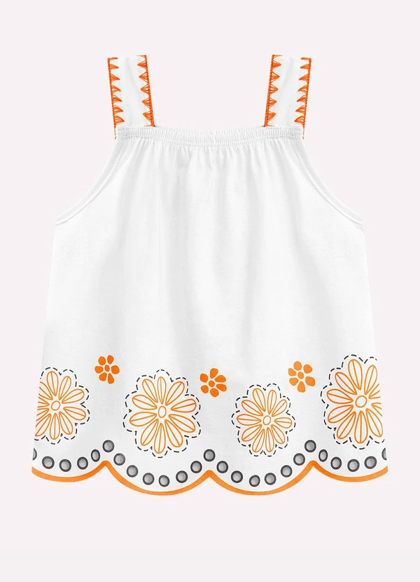 Nanai - Conjunto Infantil Menina em Algodão Branco 3