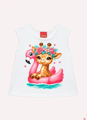 Kyly - Conjunto Infantil Menina em Algodão Branco - KYLY