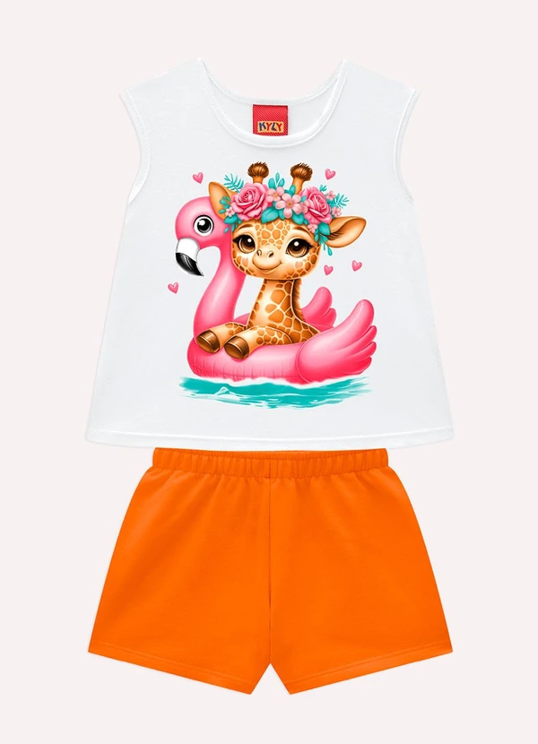 Kyly - Conjunto Infantil Menina em Algodão Branco