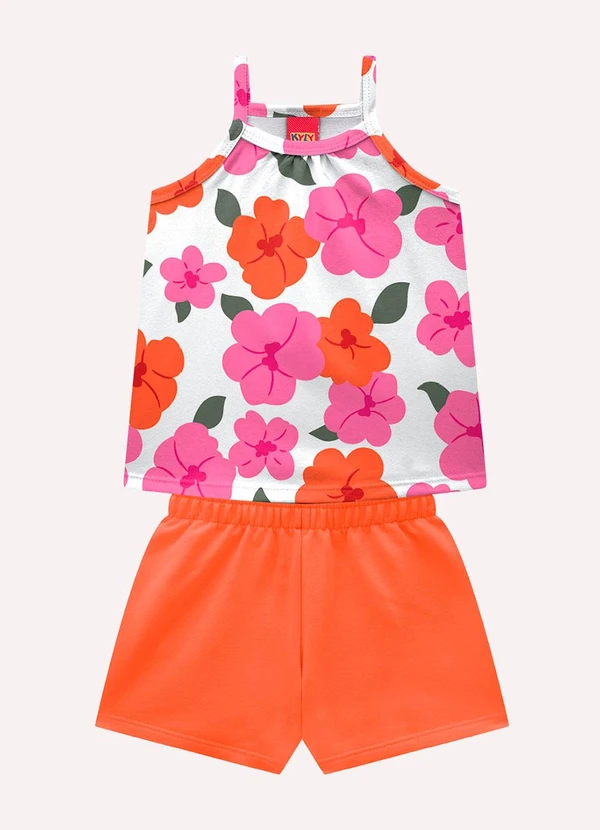 Kyly - Conjunto Infantil Menina em Algodão Branco