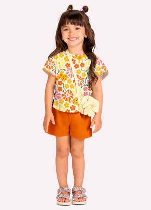Kyly - Conjunto Infantil Menina em Algodão Branco - KYLY