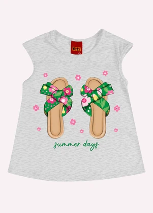 Kyly - Conjunto Infantil Menina em Algodão Cinza - KYLY
