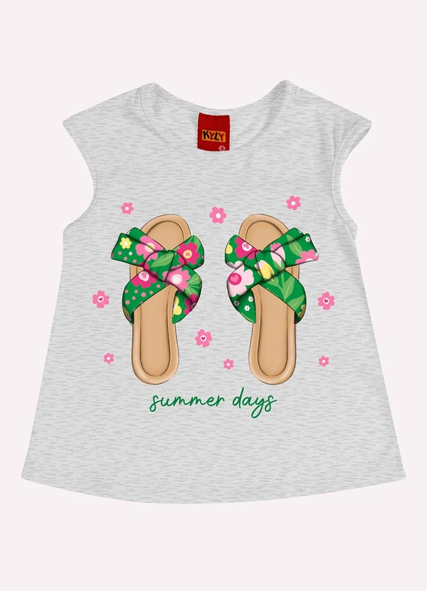 Kyly - Conjunto Infantil Menina em Algodão Cinza 2