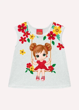 Kyly - Conjunto Infantil Menina em Algodão Cinza - KYLY