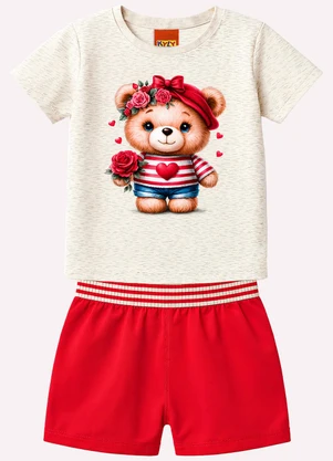 Kyly - Conjunto Infantil Menina em Algodão Cinza - KYLY