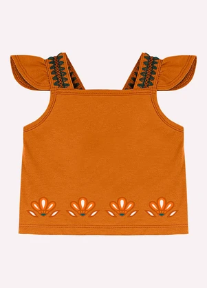 Nanai - Conjunto Infantil Menina em Algodão Laranja - NANAI