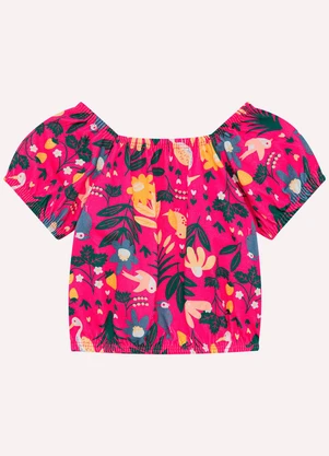 Nanai - Conjunto Infantil Menina em Algodão Rosa - NANAI